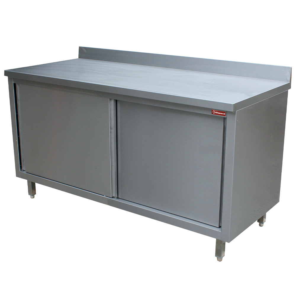 Mesa sobre armario, puertas correderas, pared