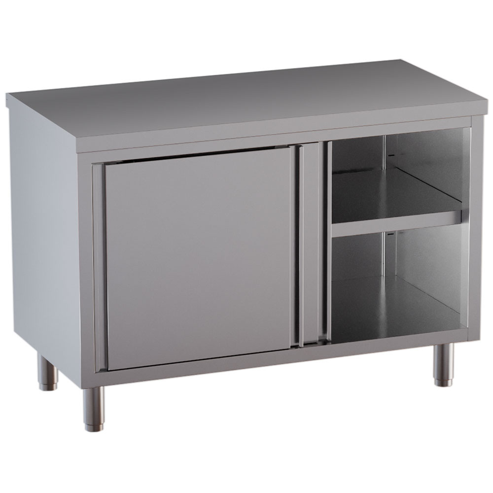 Mesa armario neutra, puertas correderas