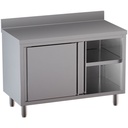 Mesa armario neutra, puertas correderas, con peto trasero