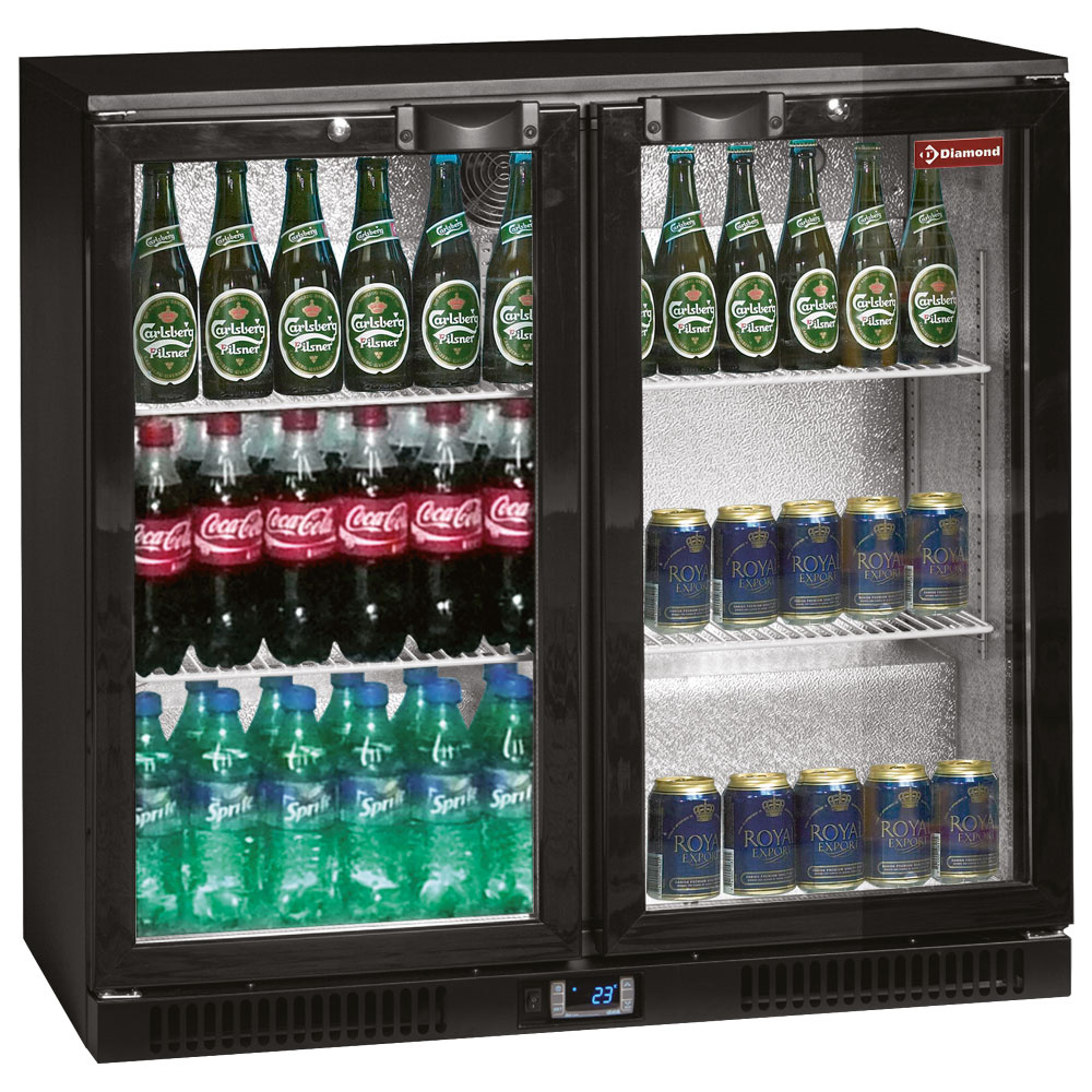 Enfriador de botellas, ventilado, "Back Bar" , 2 puertas batientes
