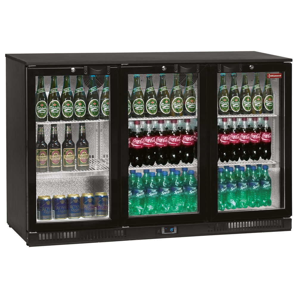 Enfriador de botellas, ventilado, "Back Bar" , 3 puertas batientes