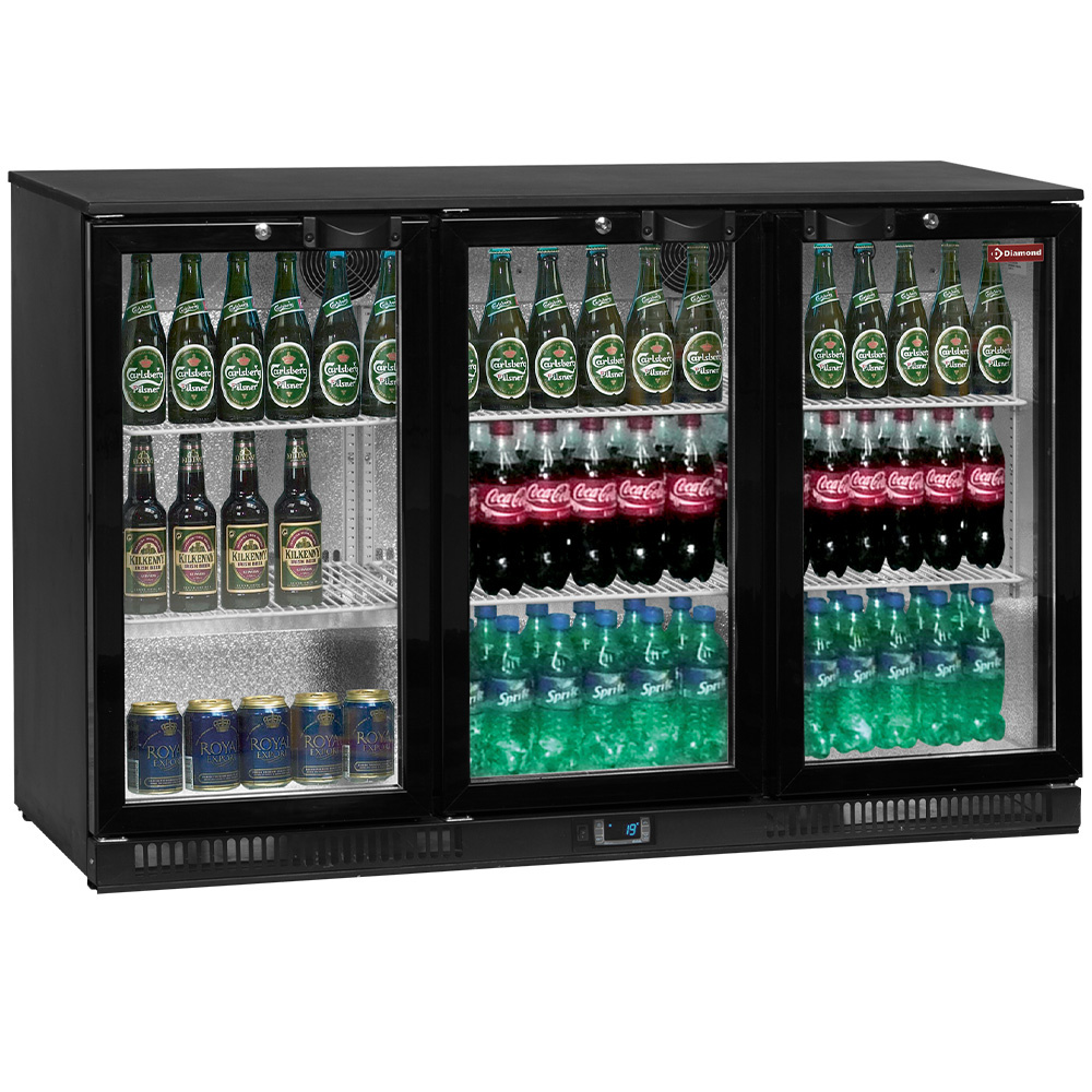 Enfriador de botellas, ventilado, "Back Bar" , 3 puertas batientes