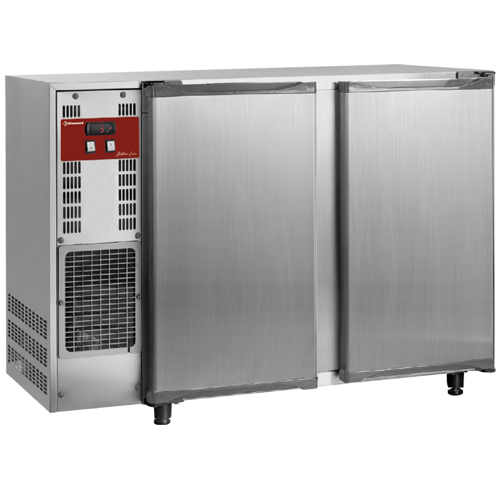 Enfríador de botellas, acero inoxidable, 2 puertas, 375 litros