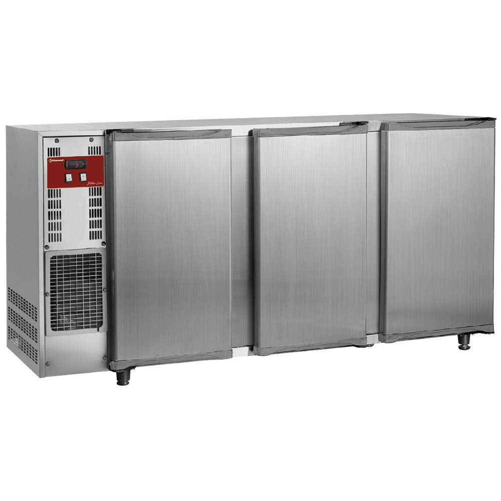 Enfriador de botellas , acero inoxidable, 3 puertas, 579 litros