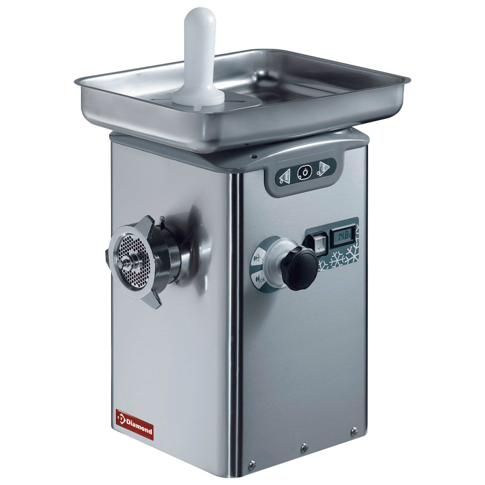 Picadora de carne N°22 refrigerada, monobloque inox.