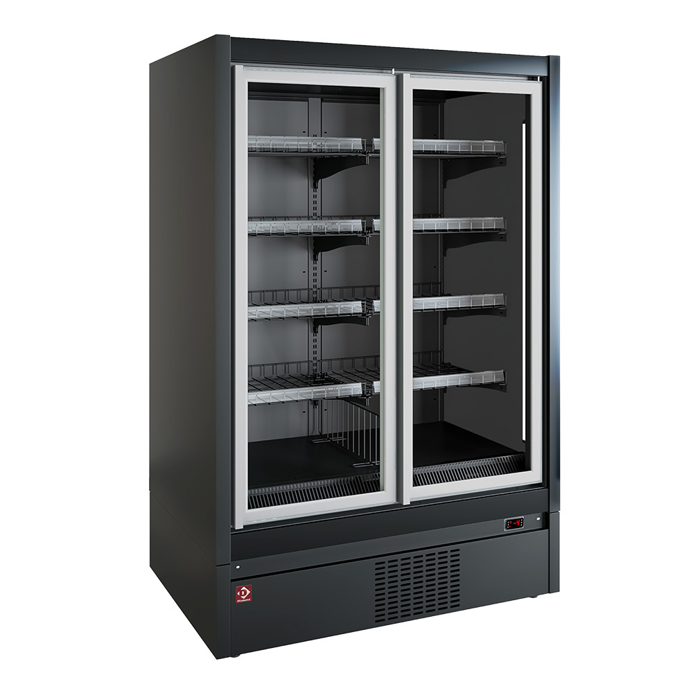 Mueble mural congelador, autoservicio, puertas batientes - FULL BLACK