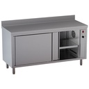 Mesa armario calefactado con 2 puertas correderas, con peto trasero