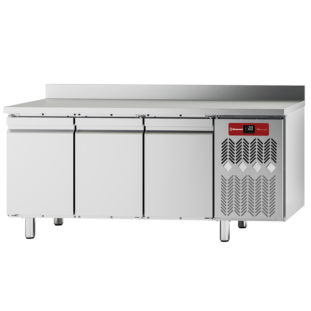 Mesa refrigerada mural, ventilada, 3 puertas GN 1/1, 405 litros