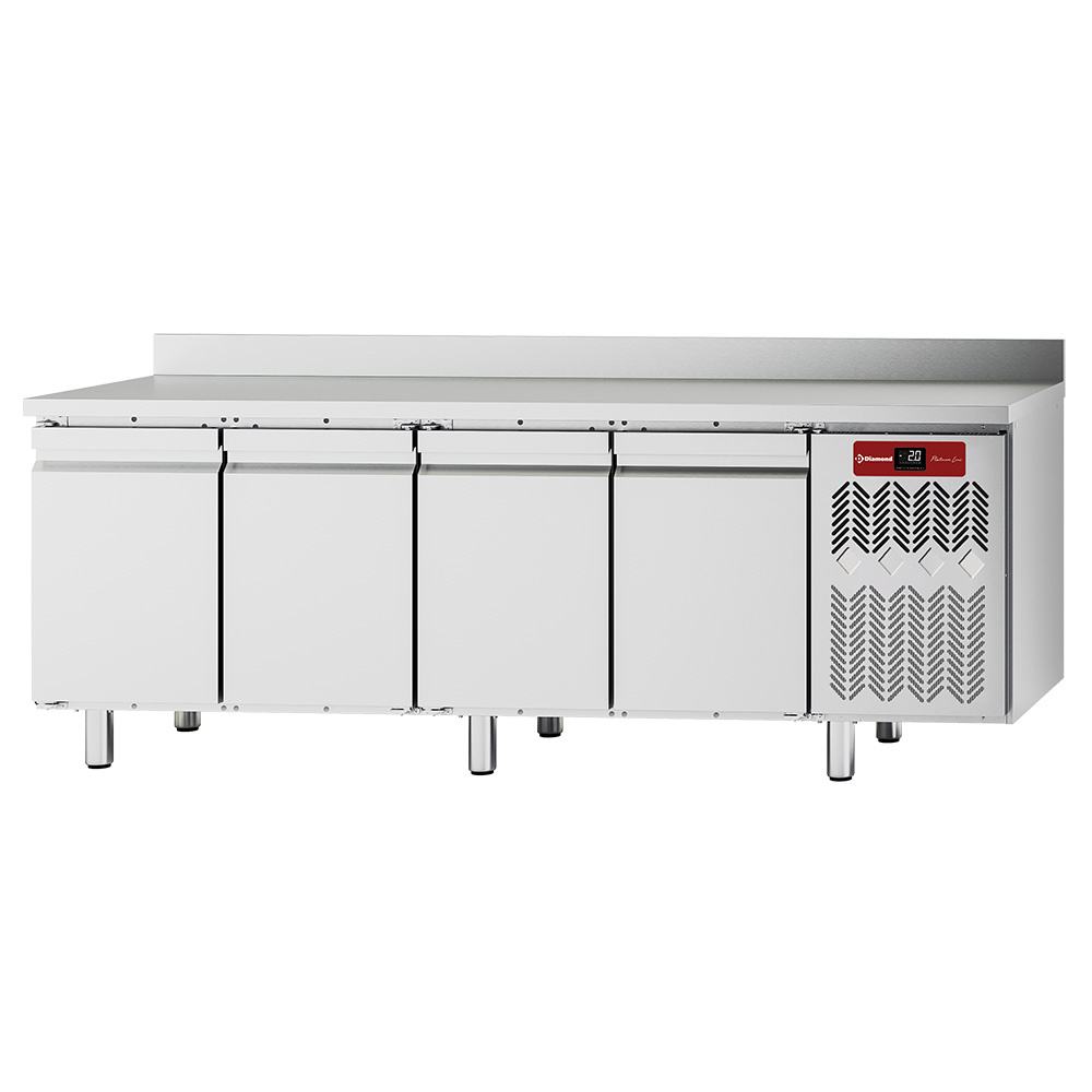 Mesa refrigerada mural, ventilada, 4 puertas GN 1/1, 550 litros