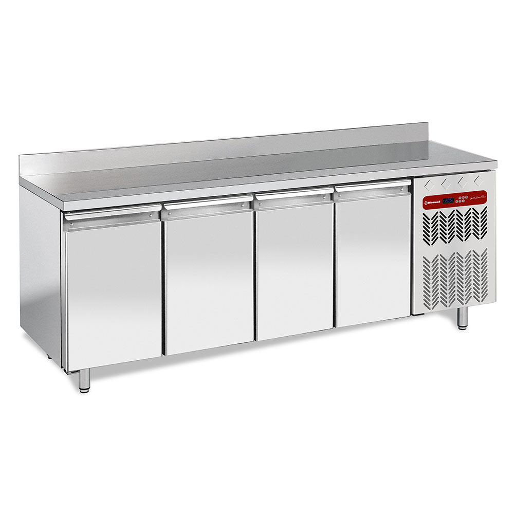 Mesa de congelación "mural", ventilada, 4 puertas GN 1/1, 550 litros
