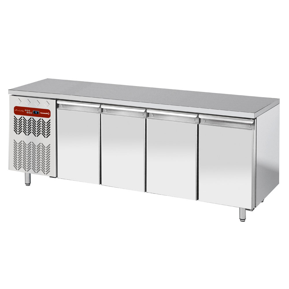 Mesa frigorifica, ventilada, 4 puertas GN1/1, grupo a la izquierda
