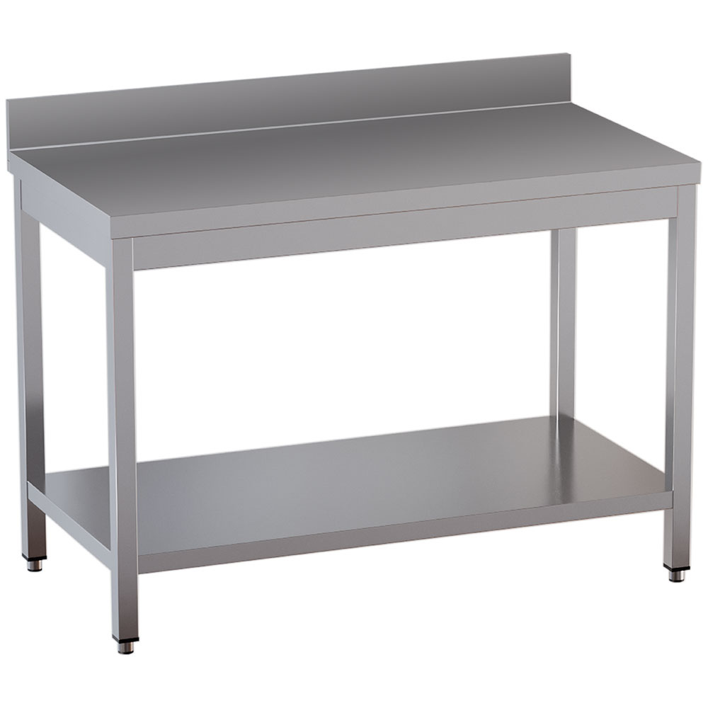 Mesa de trabajo con tableta inferior + borde posterior        
