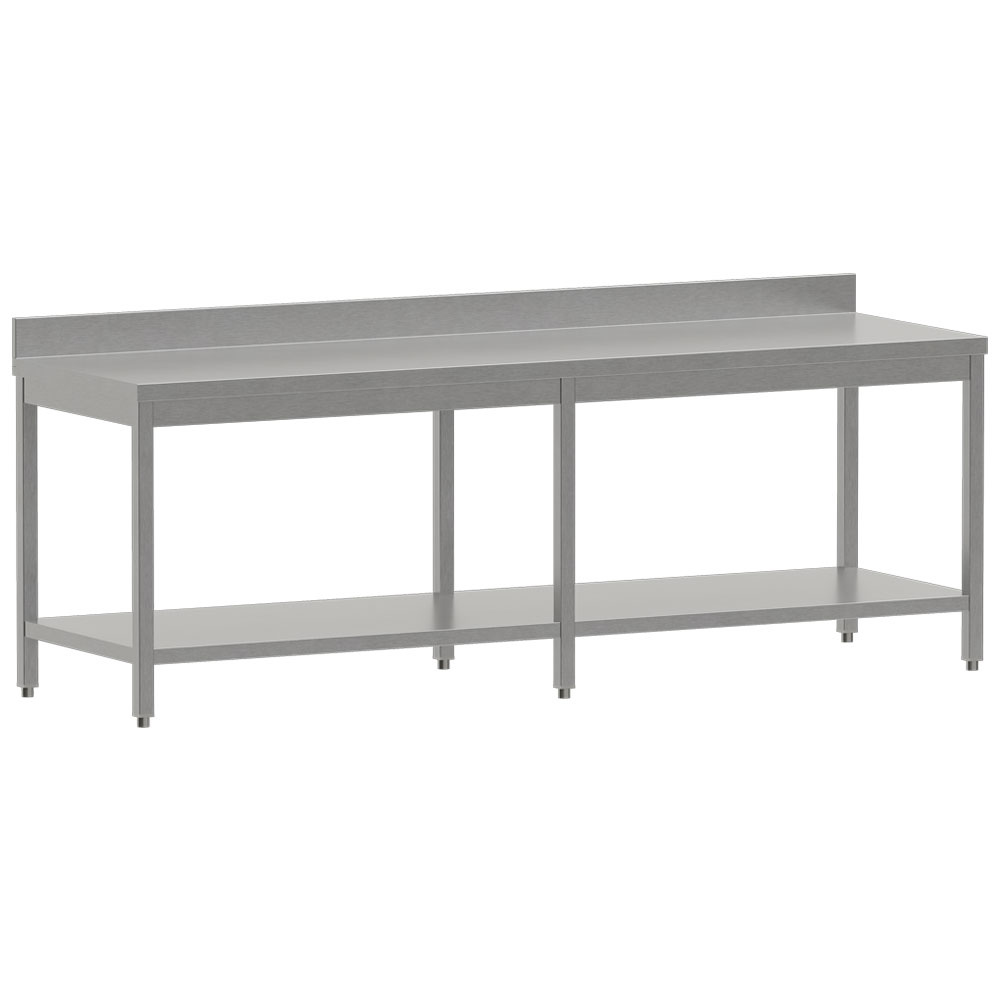 Mesa de trabajo con tableta inferior + borde posterior        