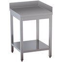 Mesa de trabajo 90° con estante inferior y 2 petos trasero