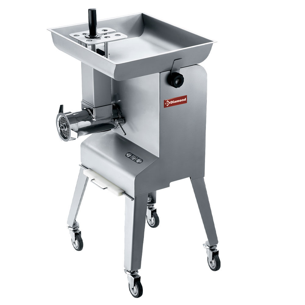 Picadora de acero inox N° 32, Ø 6  mm, 600 kg/h, con carro con ruedas