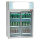 Vitrina de mesa, 100 litros, puertas corredizas, con caja luminosa