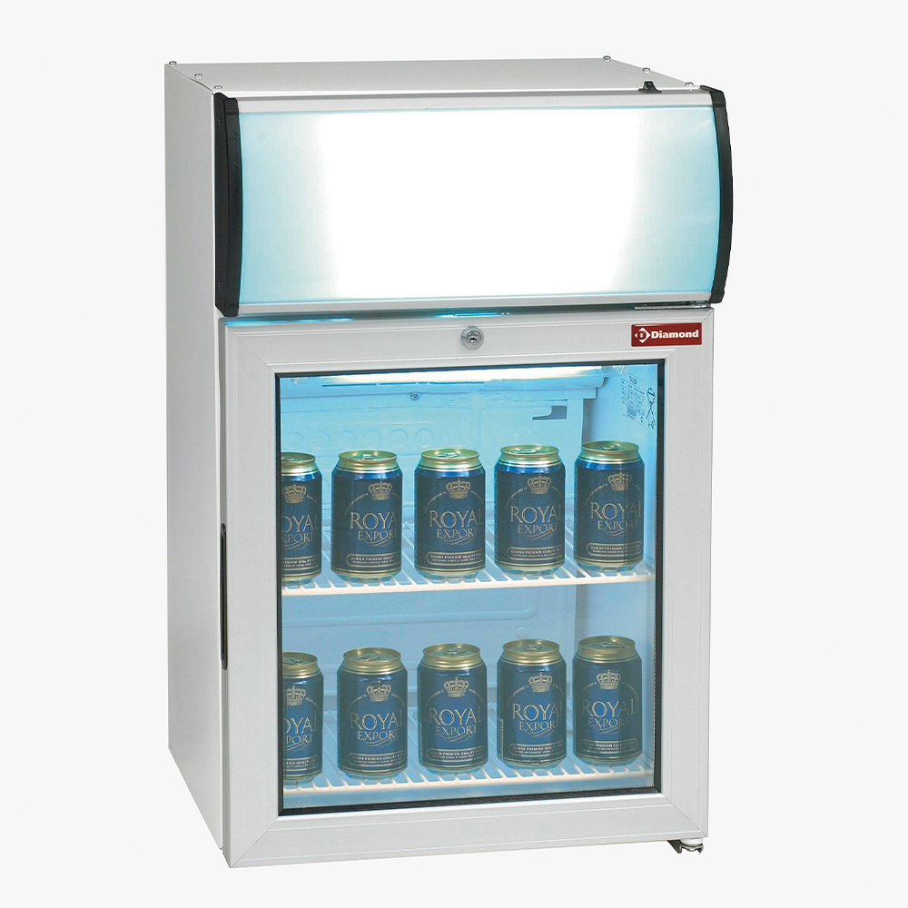 Vitrina de mesa temperatura positiva, 60 litros, con cajón luminoso