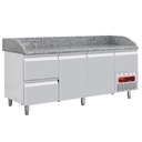 Mesa frigorífica 2 puertas 600x400, 2 cajones neutros (8x cubas 600x400) + cajón utensilios