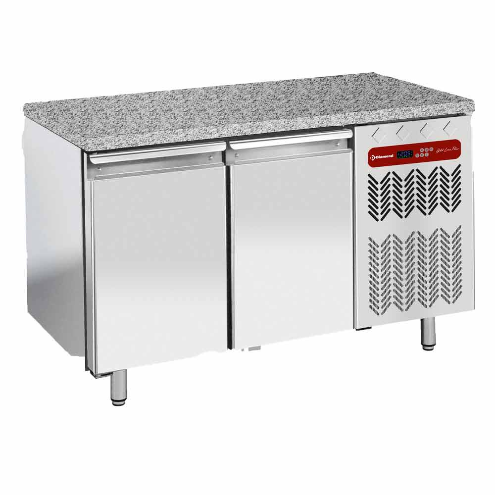 Mesa de congelación, ventilada , 2 puertas EN 600x400 - Top de granito