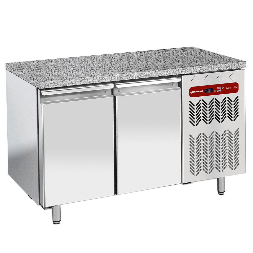 Mesa frigorífica y ventilada, 2 puertas EN 600x400 - Top de granito