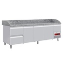 Mesa frigorífica 3 puertas 600x400, 2 cajones neutros (8x cubas 600x400) + cajón utensilios