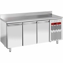Mesa de congelación "mural", ventilada, 3 puertas EN 600x400, 550 litros