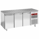Mesa de congelación, ventilada , 3 puertas EN 600x400 - Top de granito