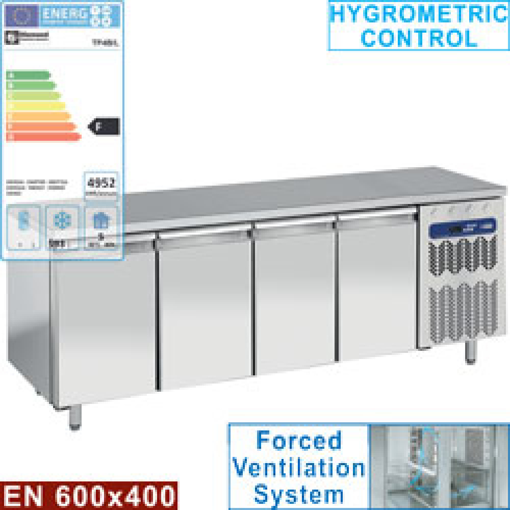 Mesa de congelación, ventilada, 4 puertas EN 600x400