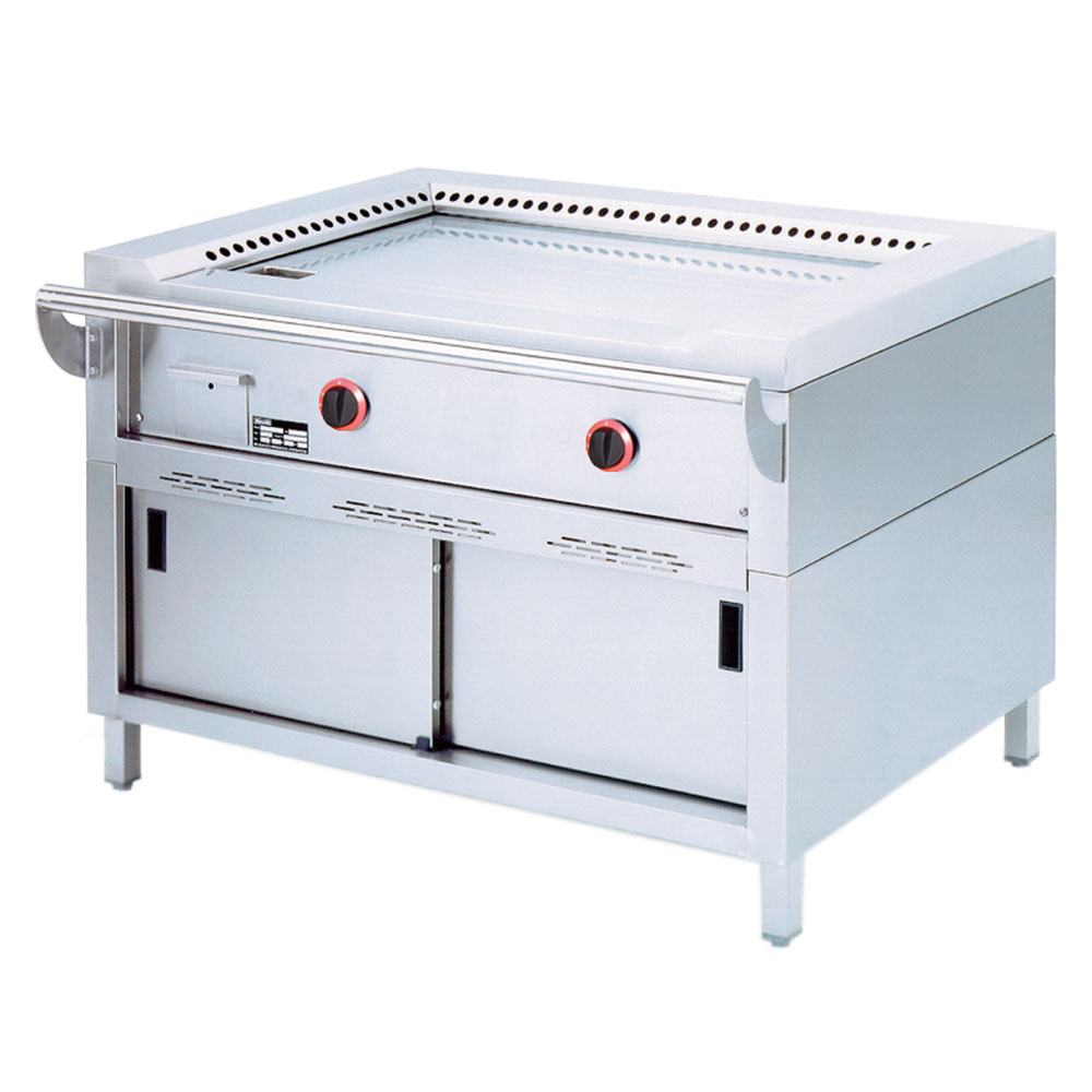 Placa "Teppanyaki" a gas, 2 zonas (2x 7 kW), sobre armario