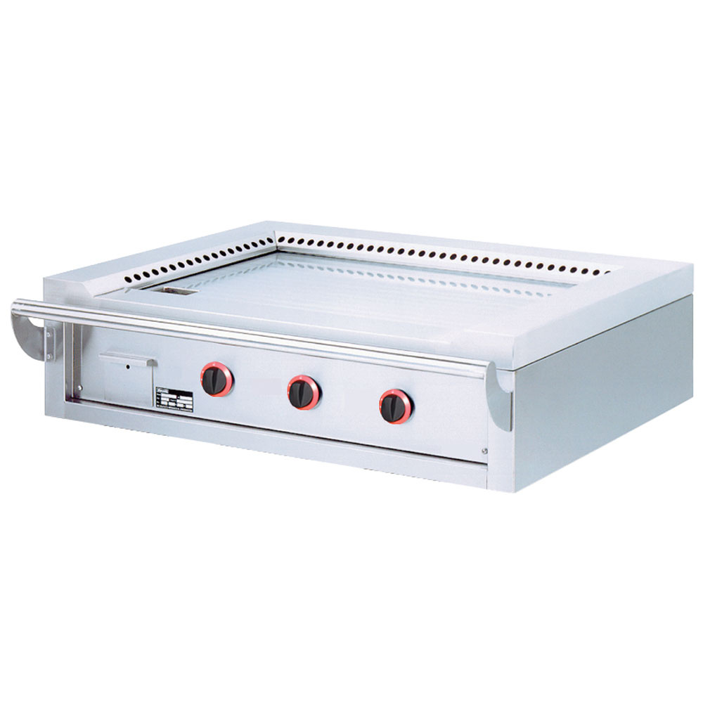 Placa "Teppanyaki" a gas, 3 zonas (3x 7 kW), de mesa -Top-