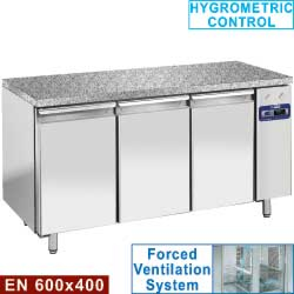 Mesa frig. y vent., 3 puertas EN 600x400 - Top de granito (sin grupo)