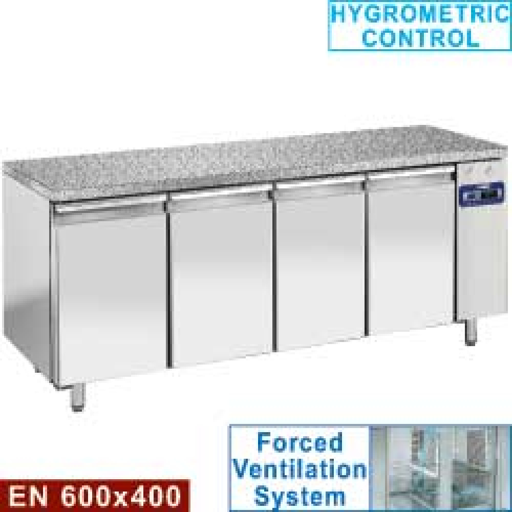 Mesa de cong., vent., 4 puertas EN 600x400 - Top de granito (sin grupo)