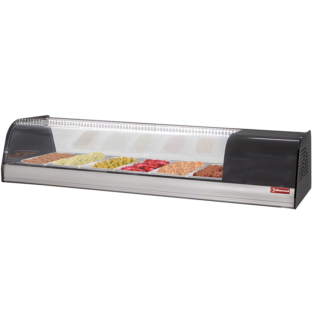 Escaparate a tapas refrigerada, 6x GN 1/3 - 40 mm (incluido)