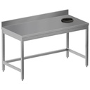 Mesa de desbarace con orificio para residuos + peto trasero