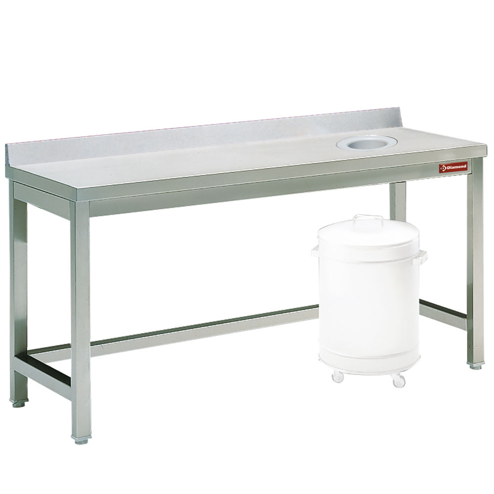Mesa de vaciar con vaceador de immundicias