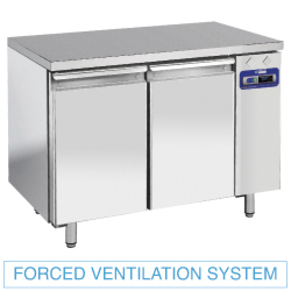 Mesa frigorífica y ventilada, 2 puertas GN 1/1, (sin grupo)