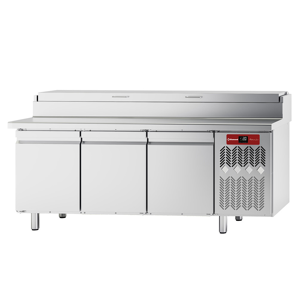 Mesa frigorífica ventilada, 3 ptas. EN 600x400, estructura refrigerada GN 10x 1/3