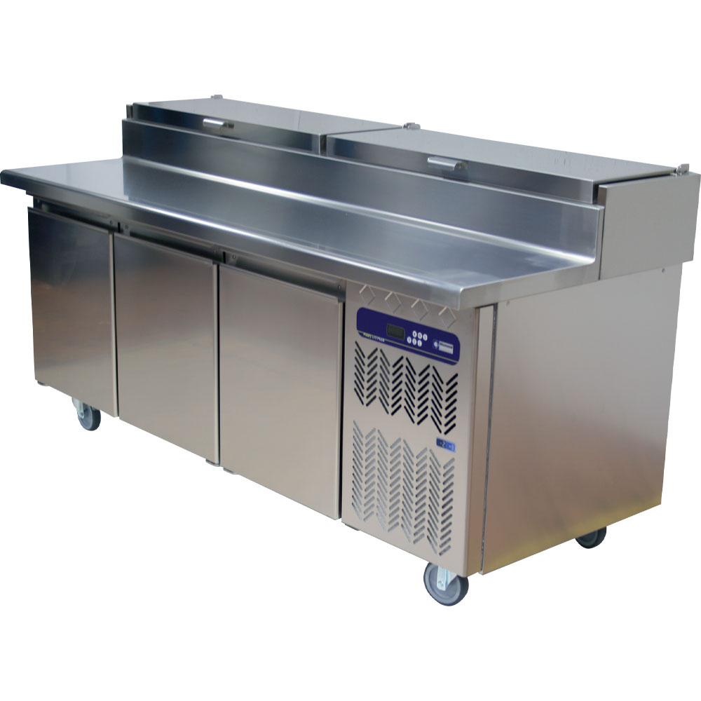 Mesa frigorífica ventilada, 3 ptas. EN 600x400, estructura refrigerada GN 10x 1/3