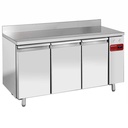 Mesa cong. y ventilada, 3 puertas GN 1/1, 405 litros (sin grupo)