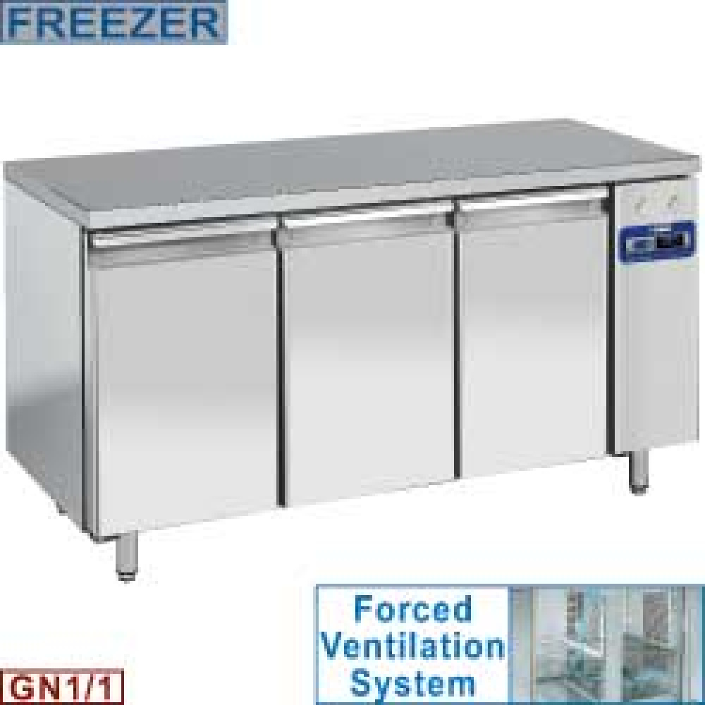 Mesa cong. y ventilada, 3 puertas GN 1/1, (sin grupo)