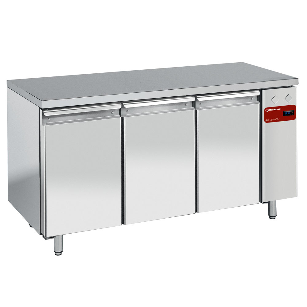 Mesa frigorífica y ventilada, 3 puertas GN 1/1, (sin grupo)