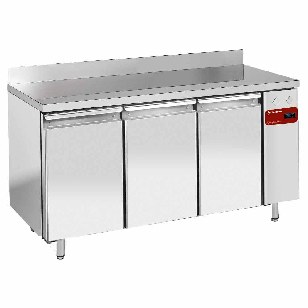 Mesa frigorífica y ventilada, 3 puertas GN 1/1, 405 litros (sin grupo)
