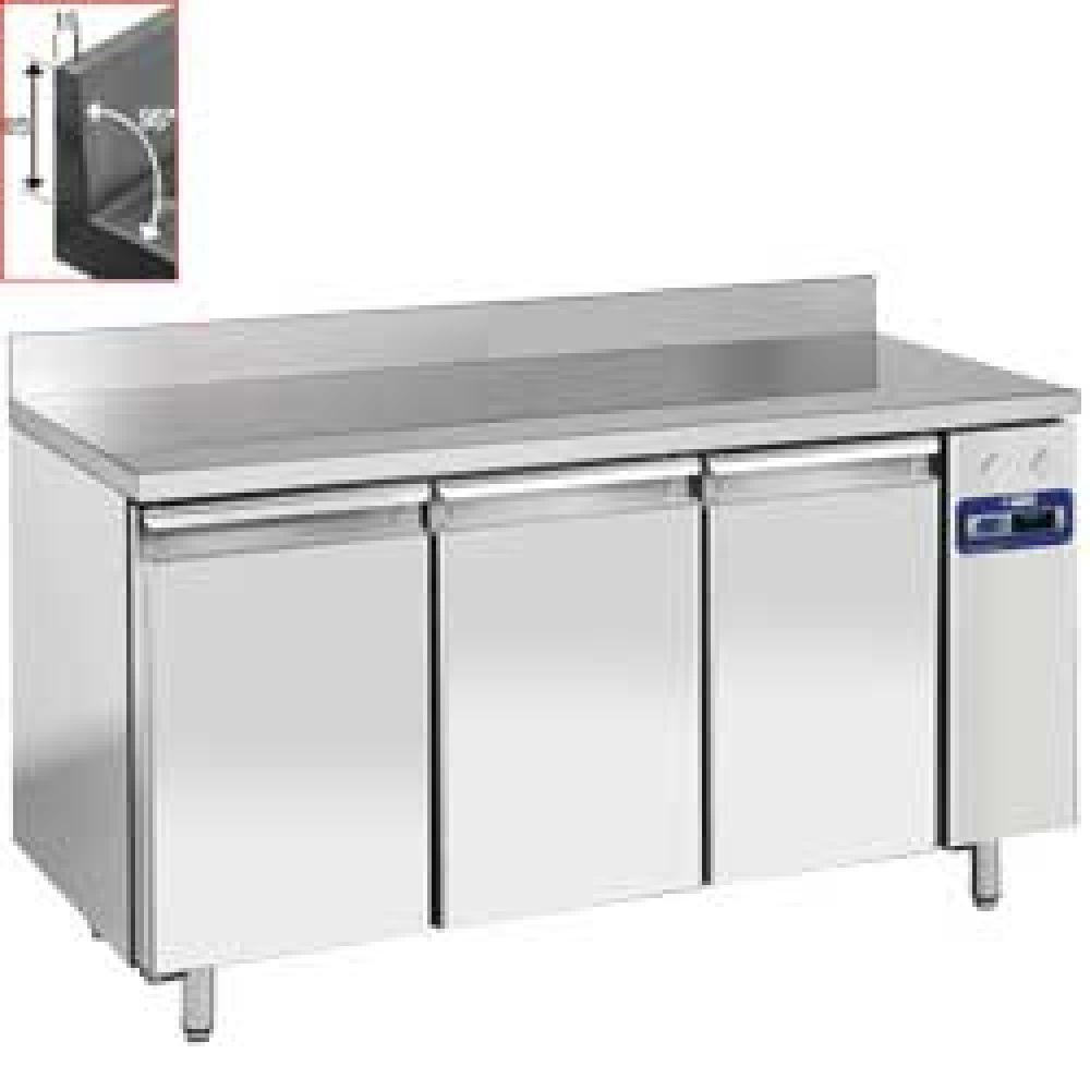 Mesa frigorífica y ventilada, 3 puertas GN 1/1, 405 litros (sin grupo)