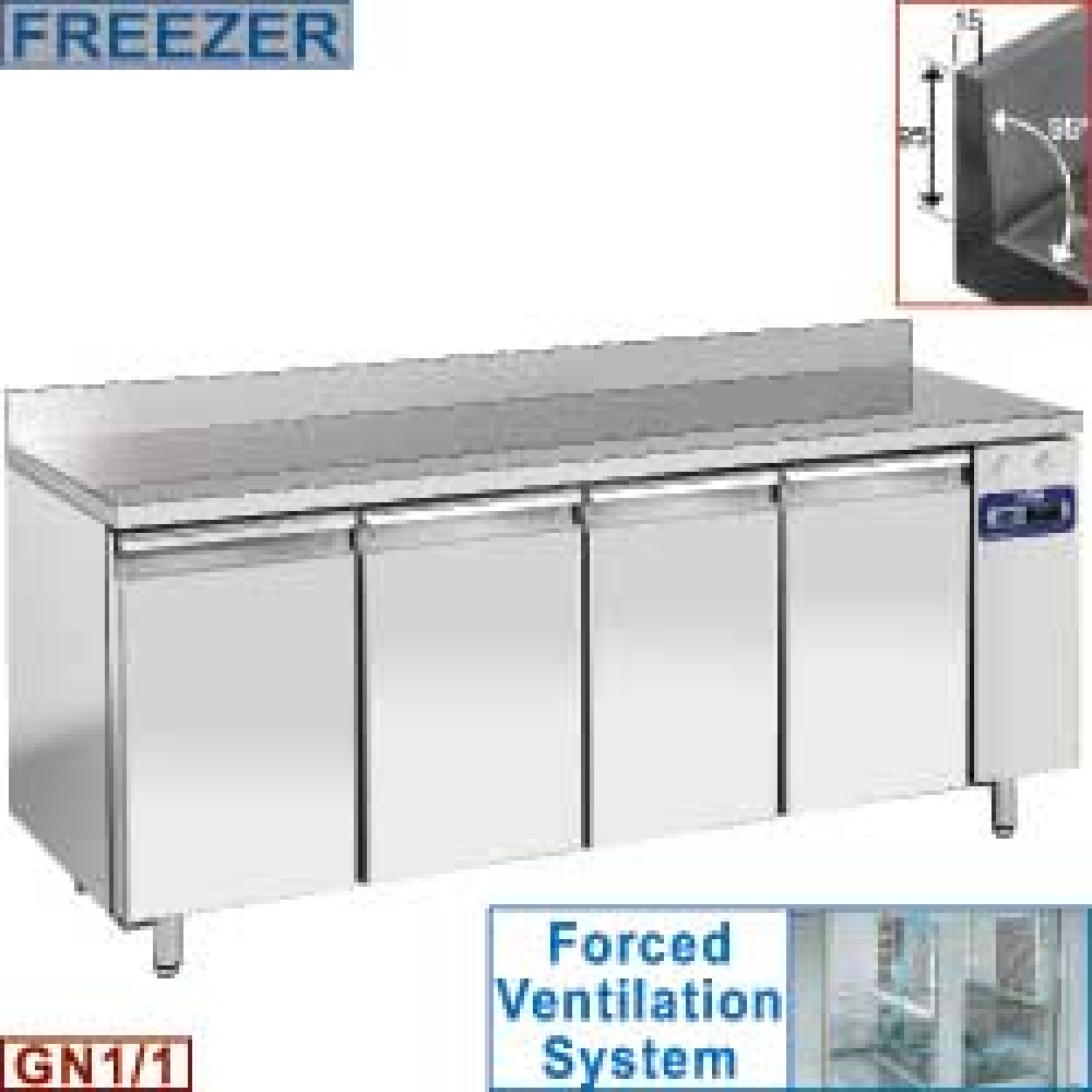 Mesa cong. y ventilada, 4 puertas GN 1/1, 550 litros (sin grupo)