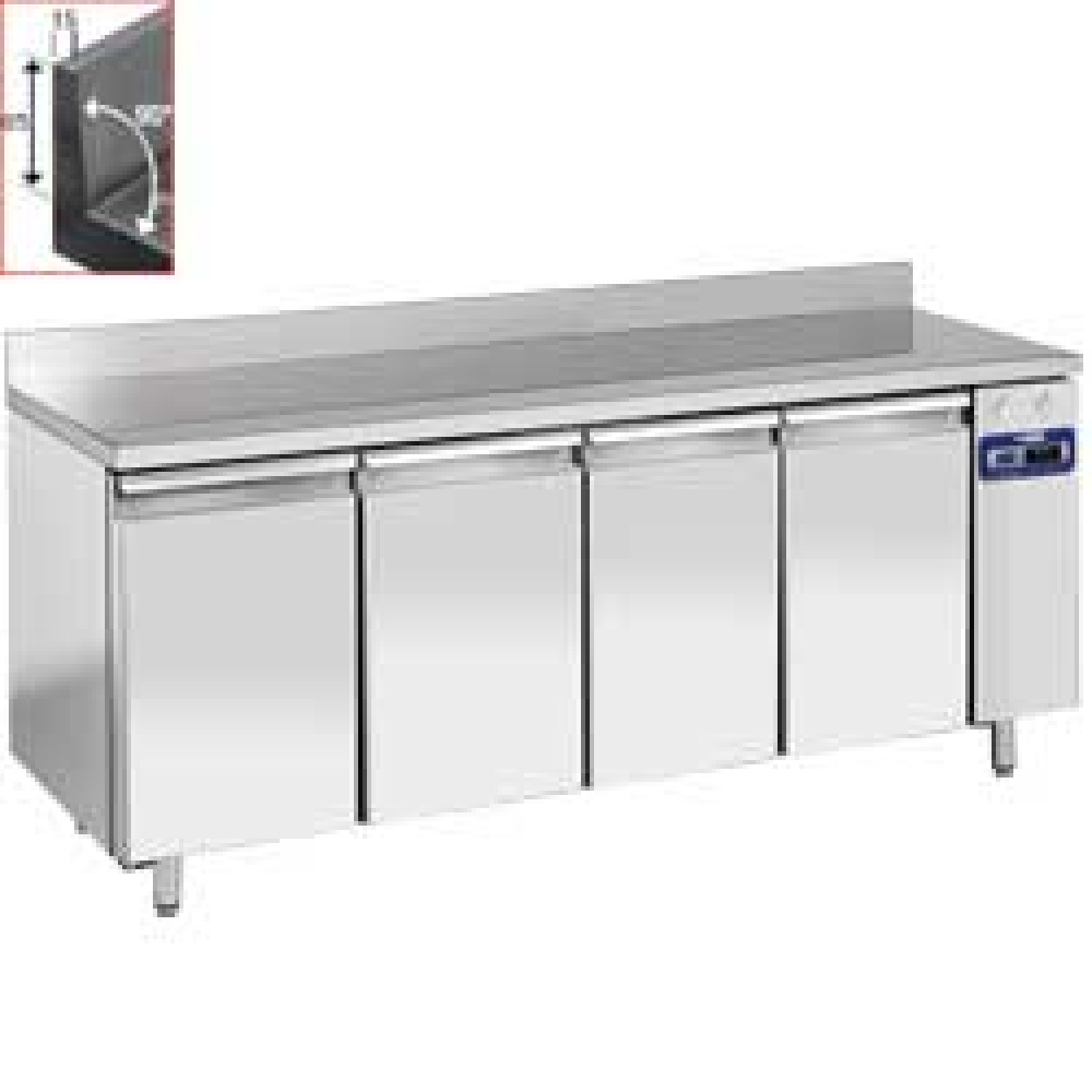 Mesa frigorífica y ventilada, 4 puertas GN 1/1, 550 litros (sin grupo)