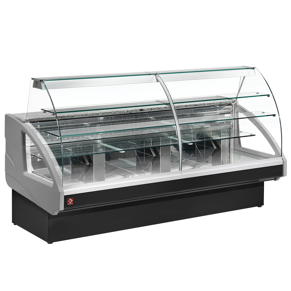 Mostrador vitrina refrigerado, estático, sistema de cajón, sin reserva - GRIS/NEGRO