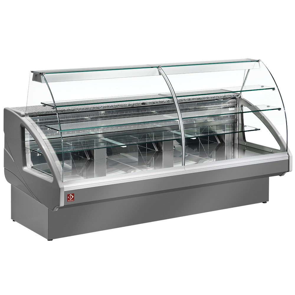 Mostrador vitrina refrigerado, estático, sistema de cajón, sin reserva - GRIS
