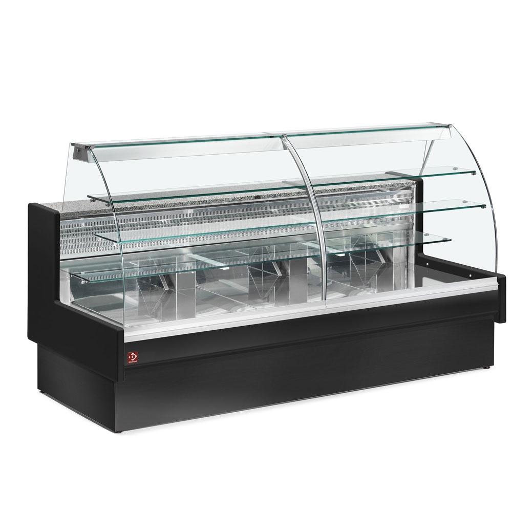 Mostrador vitrina refrigerado, estático, sistema de cajón, sin reserva - NEGRO