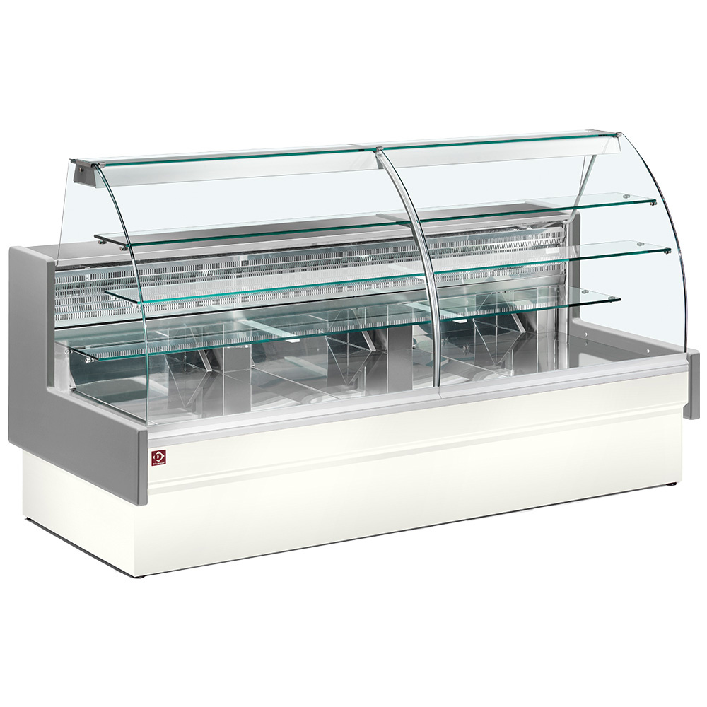 Mostrador vitrina refrigerado, estático, sistema de cajón, sin reserva - GRIS/BLANCO
