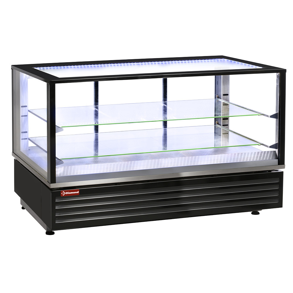 Vitrina caliente EN o GN, ventilada, 2 niveles, NEGRA